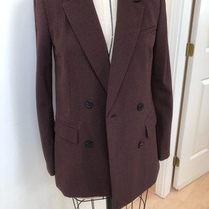 Aritzia Little Moon Caluna Red Checkered Blazer XS